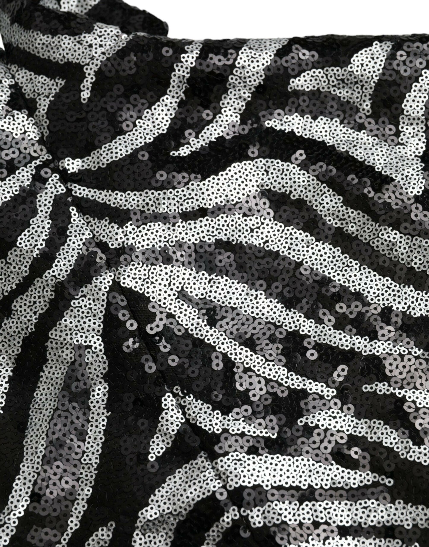 Pull en polyester à paillettes noires et argentées Dolce &amp; Gabbana