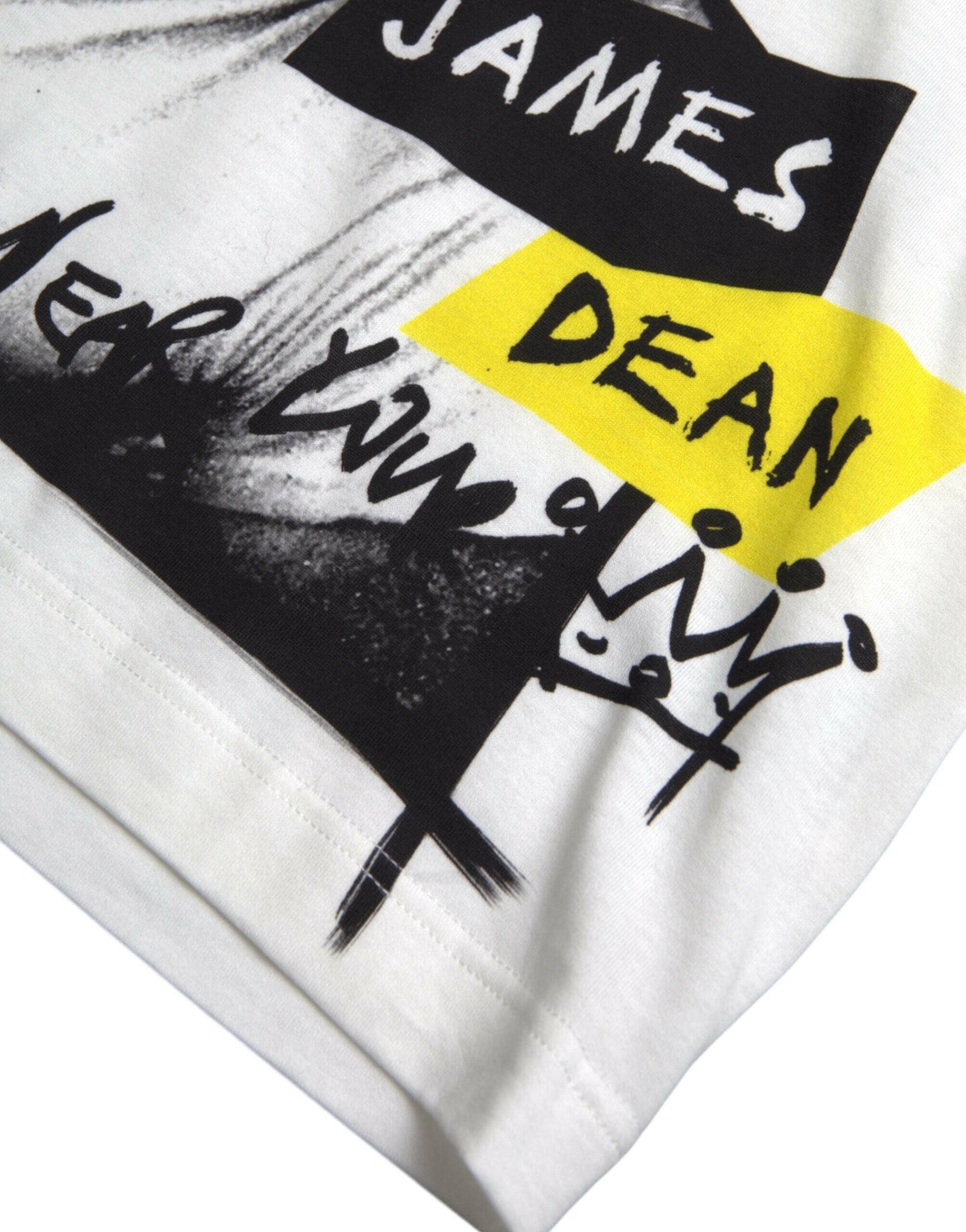 Dolce &amp; Gabbana – Weißes, grafisches T-Shirt aus Baumwolle mit kurzen Ärmeln für Herren