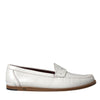 Dolce &amp; Gabbana – Weiße Slipper-Mokassins aus Leder