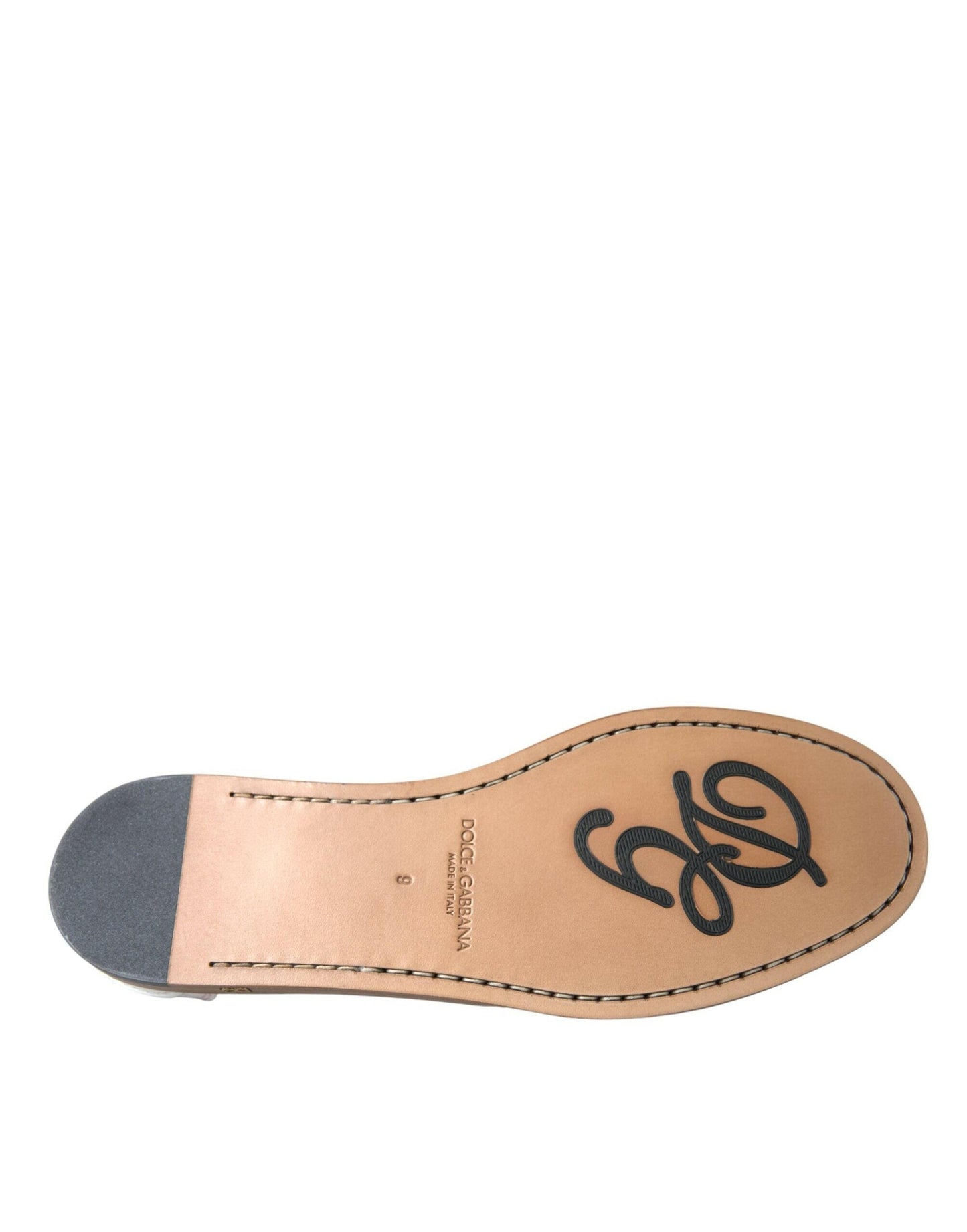 Dolce &amp; Gabbana – Weiße Slipper-Mokassins aus Leder