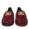 Mocassins Dolce &amp; Gabbana à imprimé léopard rouge et noir pour homme