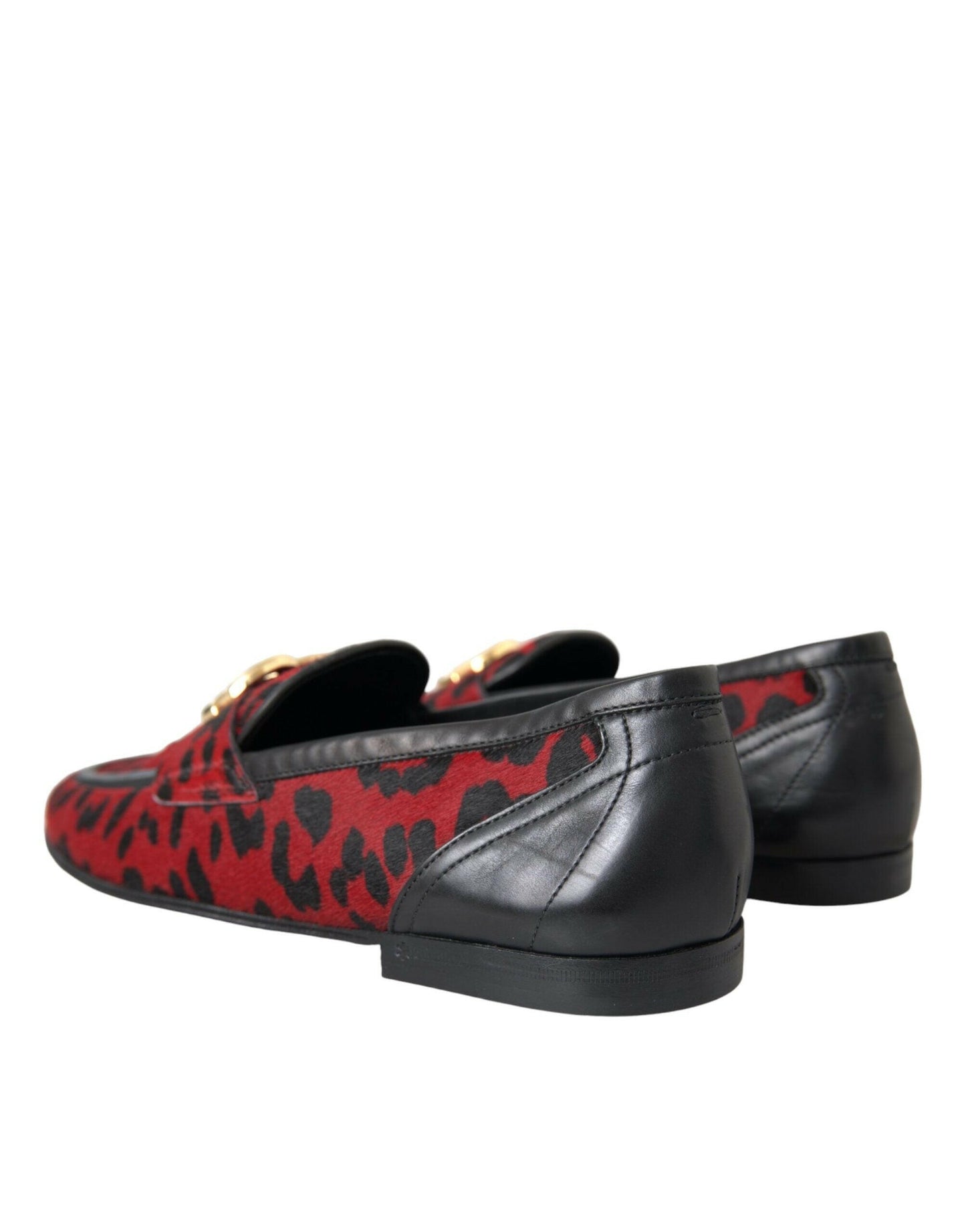 Mocassins Dolce &amp; Gabbana à imprimé léopard rouge et noir pour homme