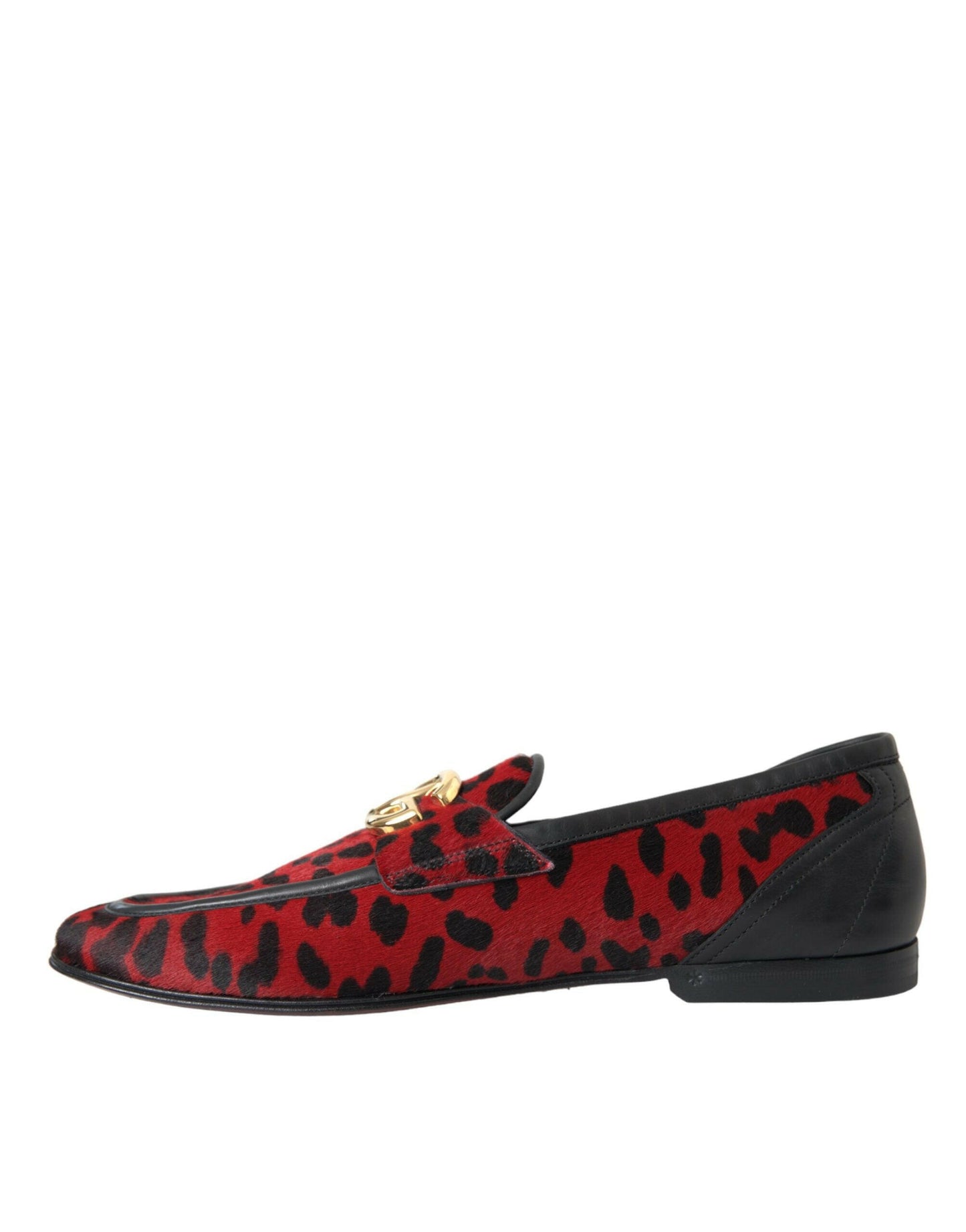 Mocassins Dolce &amp; Gabbana à imprimé léopard rouge et noir pour homme