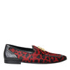 Mocassins Dolce &amp; Gabbana à imprimé léopard rouge et noir pour homme