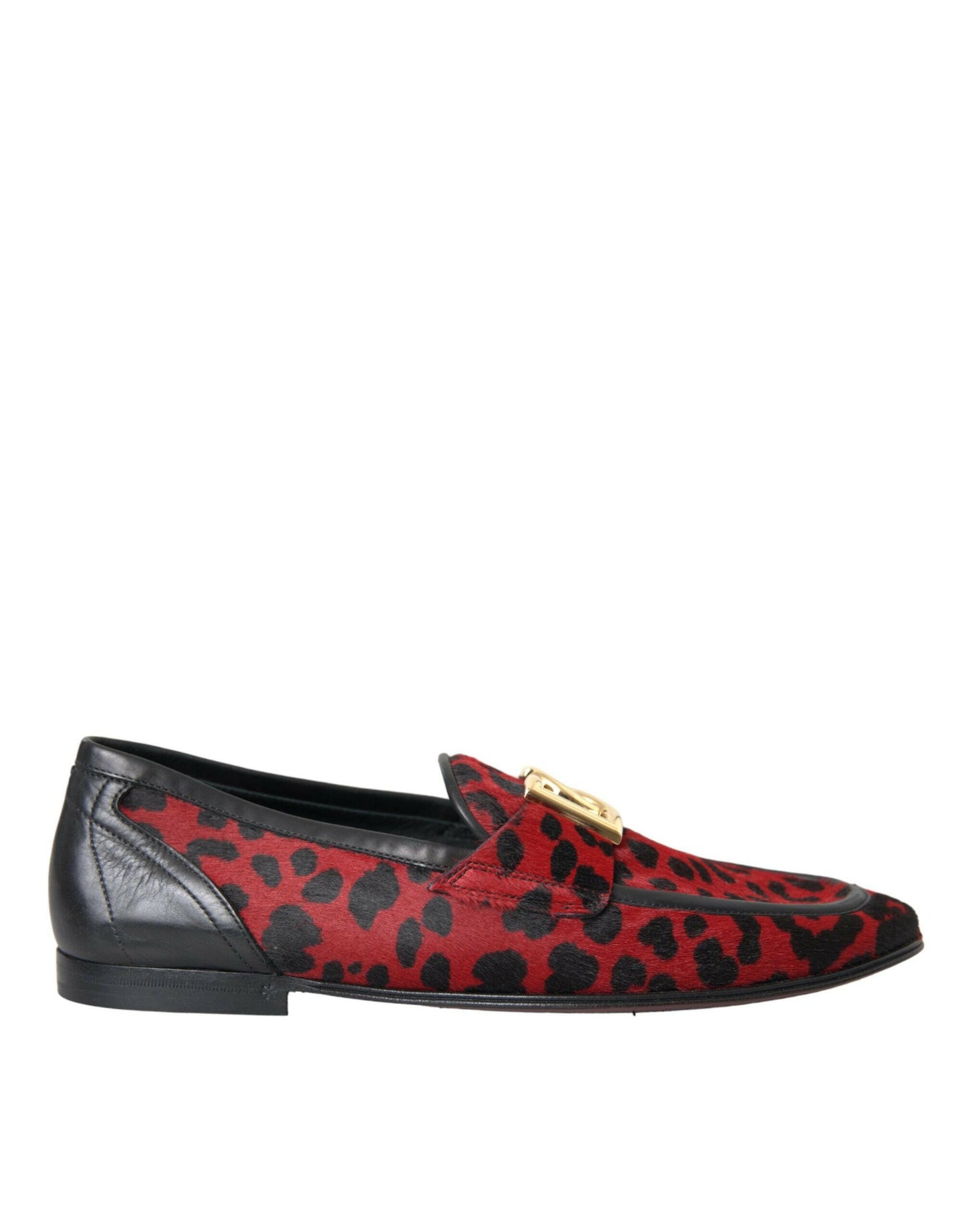 Mocassins Dolce &amp; Gabbana à imprimé léopard rouge et noir pour homme