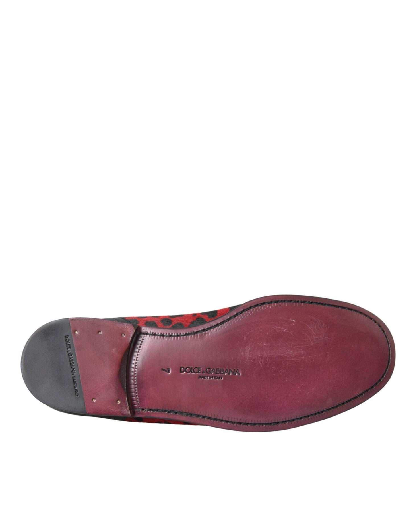 Mocassins Dolce &amp; Gabbana à imprimé léopard rouge et noir pour homme