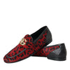 Mocassins Dolce &amp; Gabbana à imprimé léopard rouge et noir pour homme