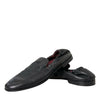 Dolce &amp; Gabbana – Schwarze Leder-Loafer mit Logo-Stickerei für Herren