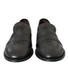 Dolce & Gabbana Black Brown Leather Loafer Men Dress Shoes