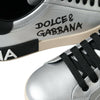 Dolce &amp; Gabbana Silberne Portofino-Sneakers aus Kalbsleder Herren Schuhe