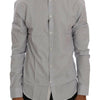 Frankie Morello White Blue Check Casual Cotton Regular Fit Shirt