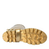 Dolce & Gabbana Metallic Gold Rubber PVC Rain Boots Shoes
