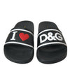 Sandales Dolce &amp; Gabbana en cuir noir I Love D&amp;G