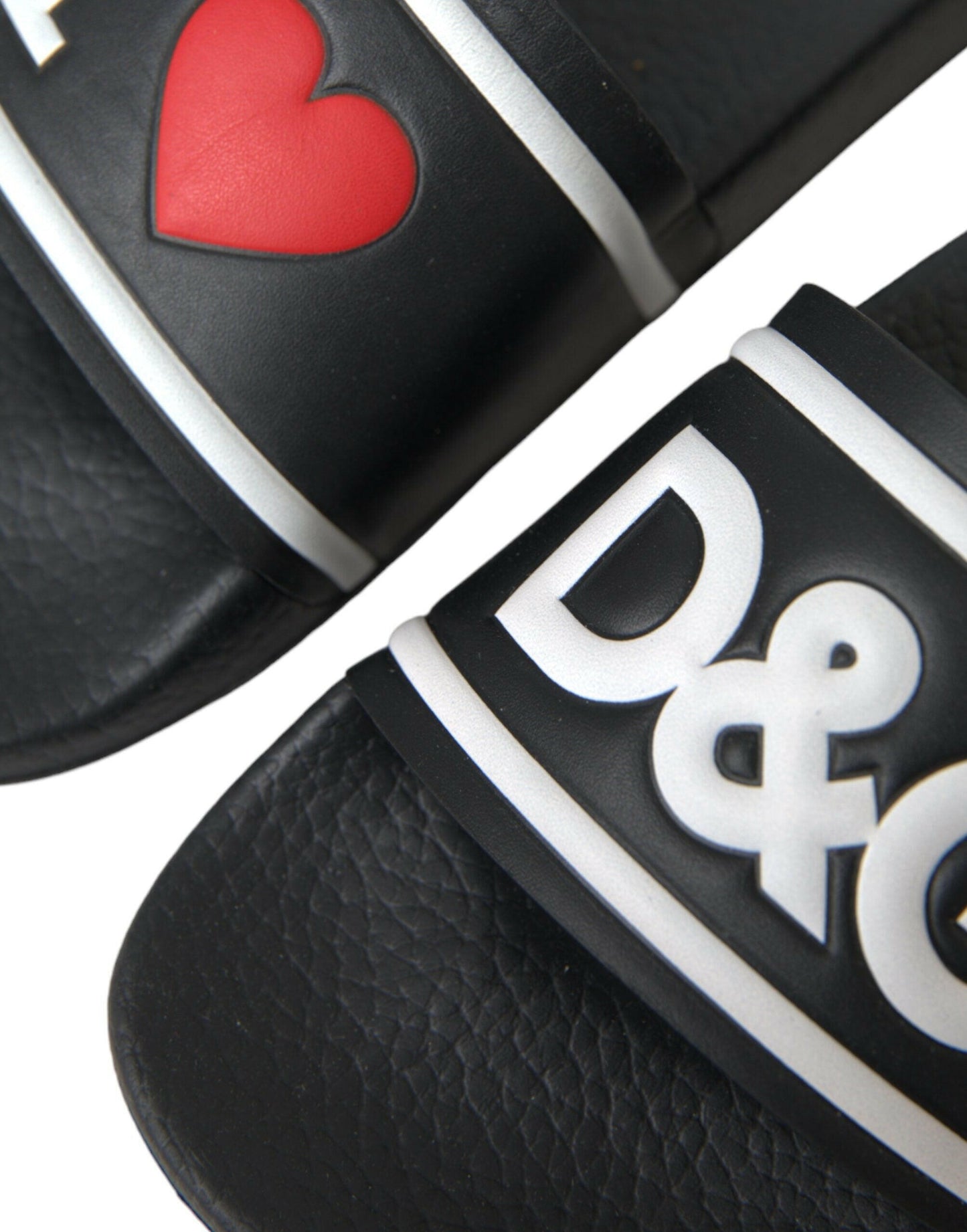 Sandales Dolce &amp; Gabbana en cuir noir I Love D&amp;G