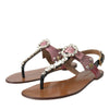 Dolce & Gabbana Multicolor Crystal Sandals Flip Flops Shoes