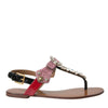 Dolce & Gabbana Multicolor Crystal Sandals Flip Flops Shoes