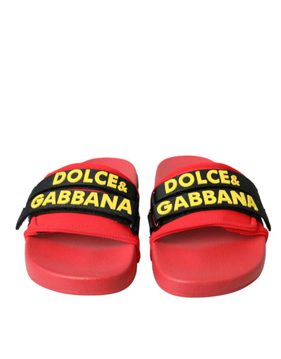 Chaussures plates et sandales Dolce &amp; Gabbana avec logo rouge et noir