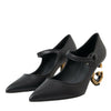 Dolce &amp; Gabbana – Mary-Jane-Pumps aus schwarzem Leder mit Logo