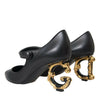 Dolce &amp; Gabbana – Mary-Jane-Pumps aus schwarzem Leder mit Logo