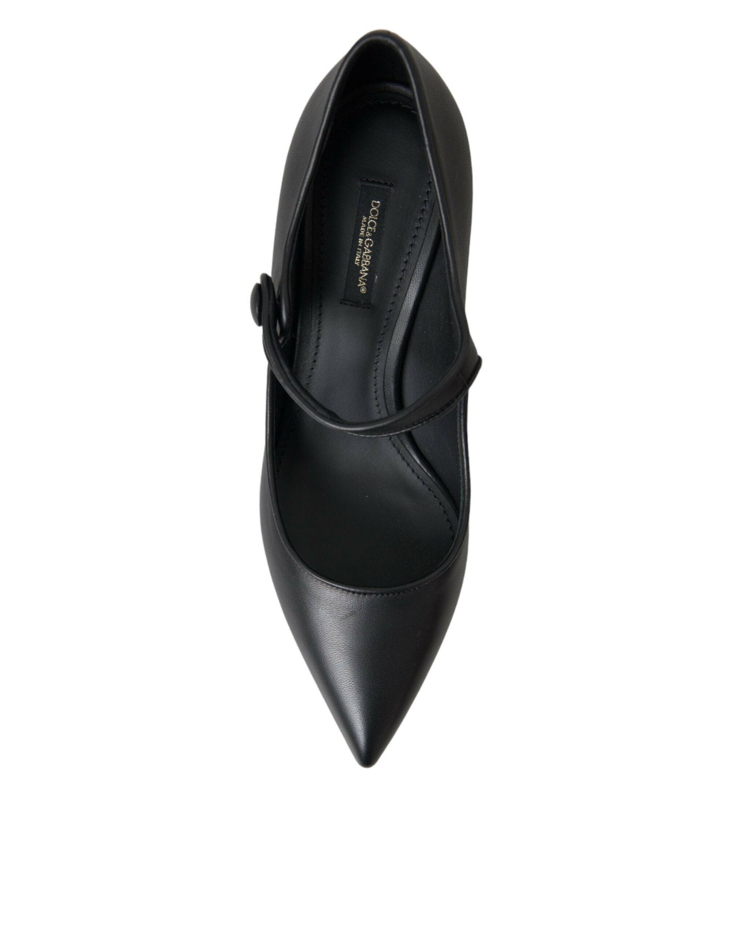 Dolce &amp; Gabbana – Mary-Jane-Pumps aus schwarzem Leder mit Logo
