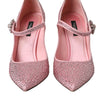 Dolce &amp; Gabbana Rosa Strass Kristall Heels Pumps Schuhe