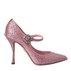 Dolce &amp; Gabbana Rosa Strass Kristall Heels Pumps Schuhe