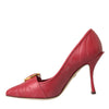 Dolce &amp; Gabbana Rote Devotion Leder Heels Pumps Schuhe