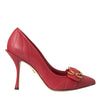 Dolce &amp; Gabbana Rote Devotion Leder Heels Pumps Schuhe
