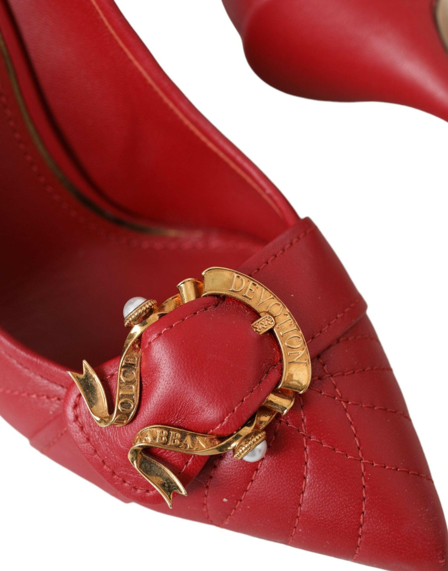 Dolce &amp; Gabbana Rote Devotion Leder Heels Pumps Schuhe