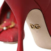 Dolce &amp; Gabbana Rote Devotion Leder Heels Pumps Schuhe