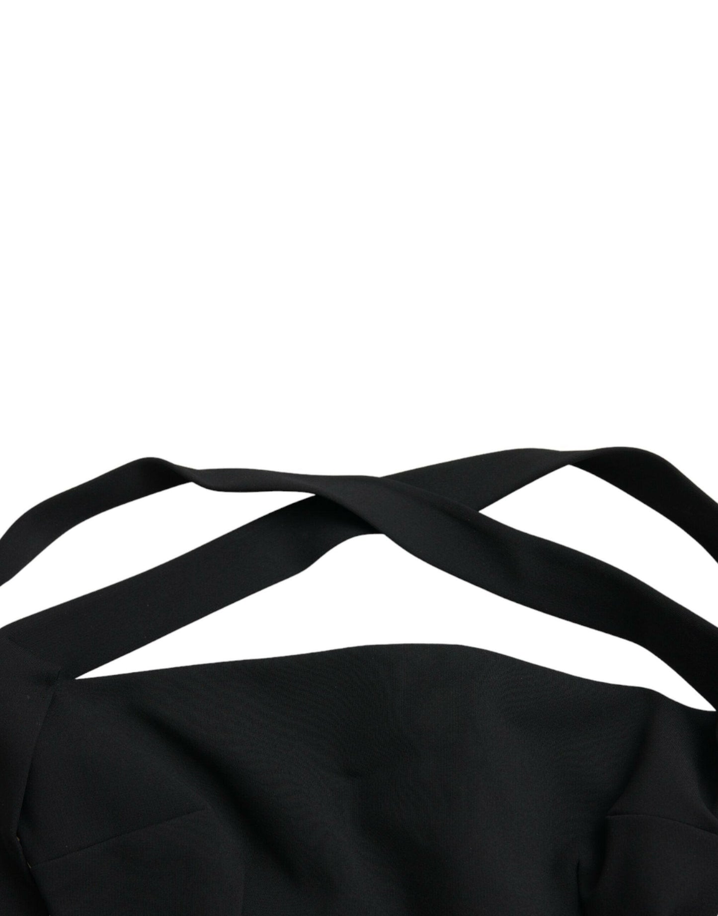 Dolce &amp; Gabbana – Schwarzes, ärmelloses Midikleid mit Neckholder
