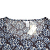 Just Cavalli Blaue Bluse mit Blumenspitze und langen Ärmeln