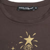 Dolce &amp; Gabbana – Braunes T-Shirt mit Rundhalsausschnitt und Motivdruck 2017