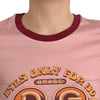 Dolce & Gabbana Pink Cotton Short Sleeves Crew Neck T-shirt