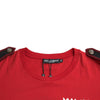 Dolce & Gabbana Red Cotton Graphic Print Crew Neck T-shirt