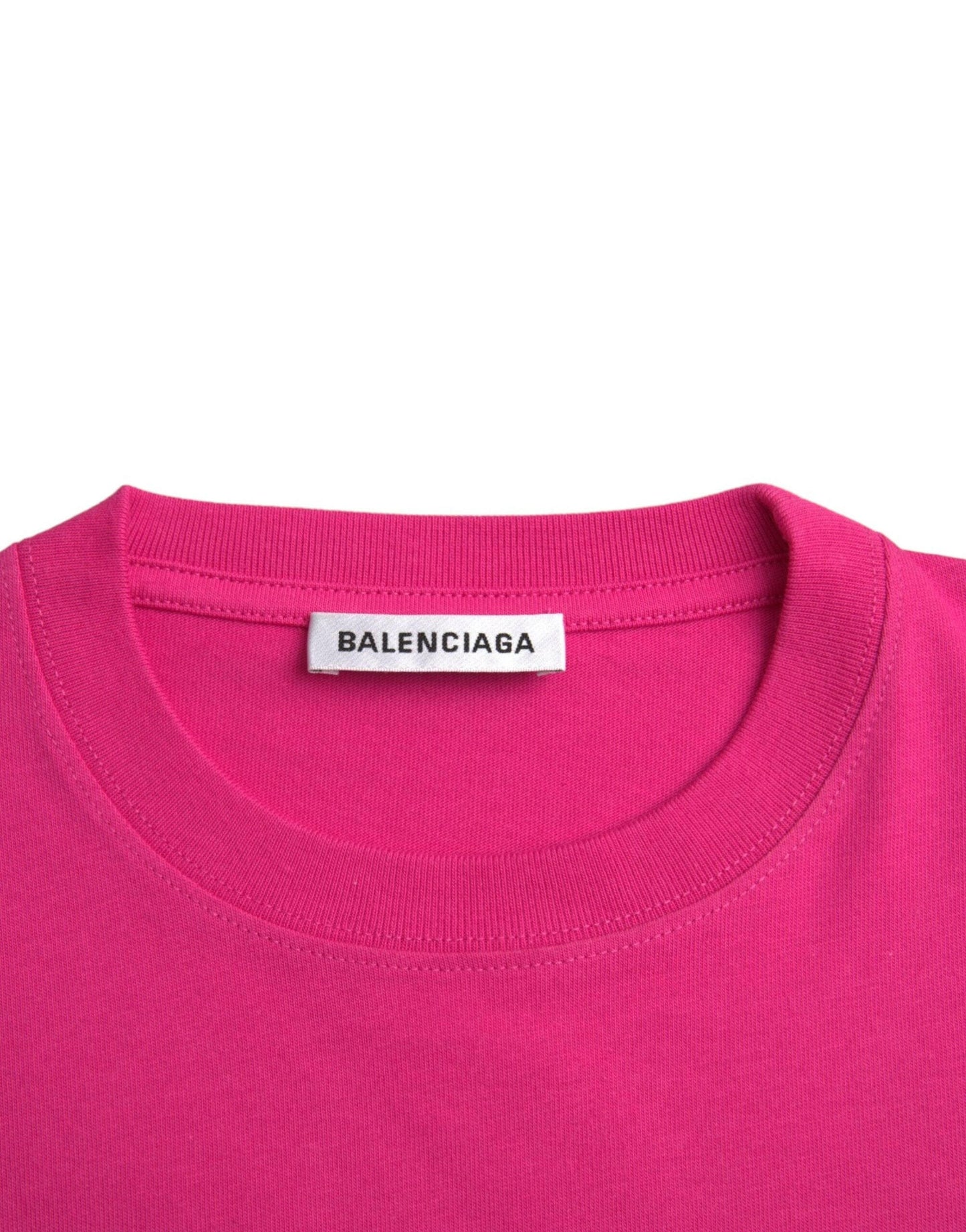 Balenciaga – Rosafarbenes T-Shirt aus Baumwolle mit Rundhalsausschnitt und kurzen Ärmeln