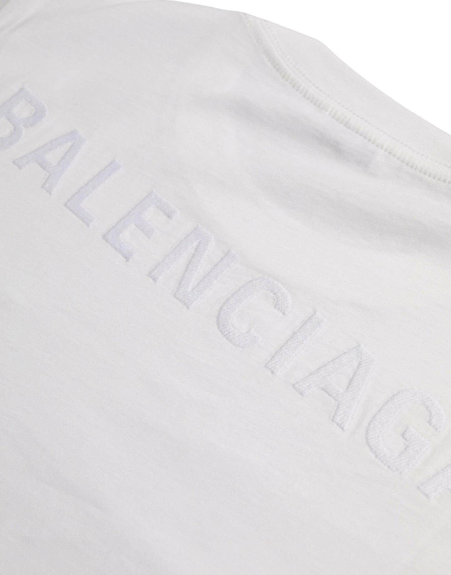 Balenciaga White Cotton Crew Neck Short Sleeves T-shirt