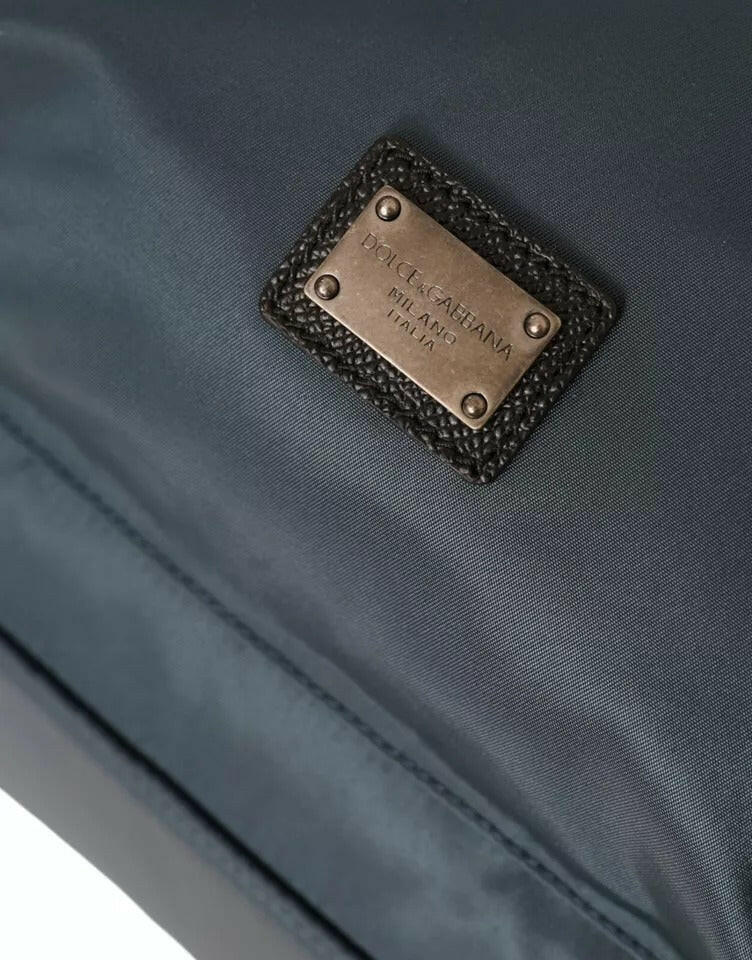 Sac à dos Dolce &amp; Gabbana en nylon bleu avec patch #DGFamily pour homme