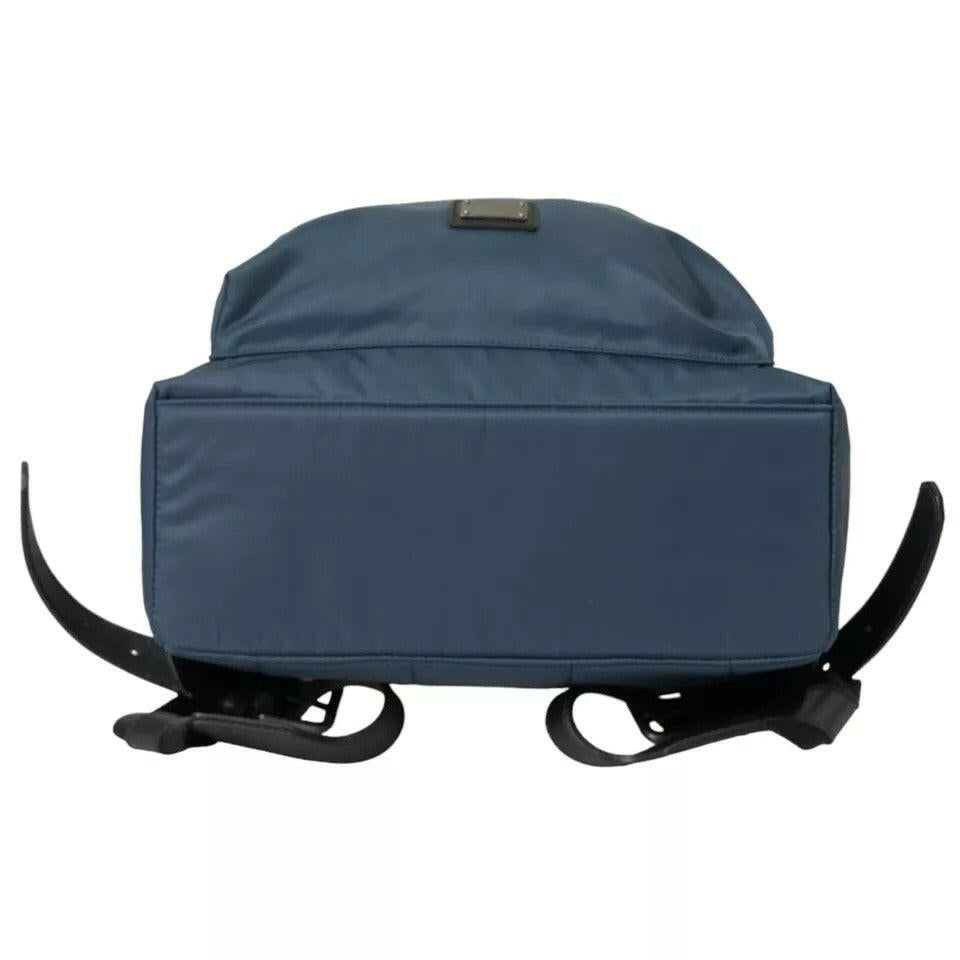 Sac à dos Dolce &amp; Gabbana en nylon bleu avec patch #DGFamily pour homme