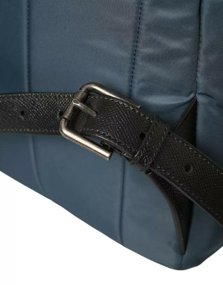 Sac à dos Dolce &amp; Gabbana en nylon bleu avec patch #DGFamily pour homme