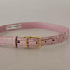 Dolce & Gabbana Pink Jaquard Embroidered Gold Tone Metal Buckle Belt