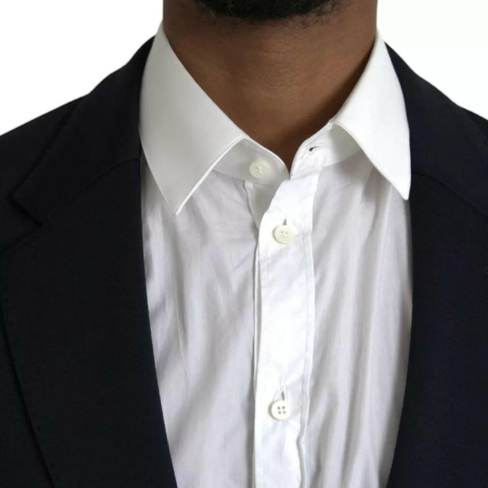 Blazer simple boutonnage en laine bleue Dolce &amp; Gabbana