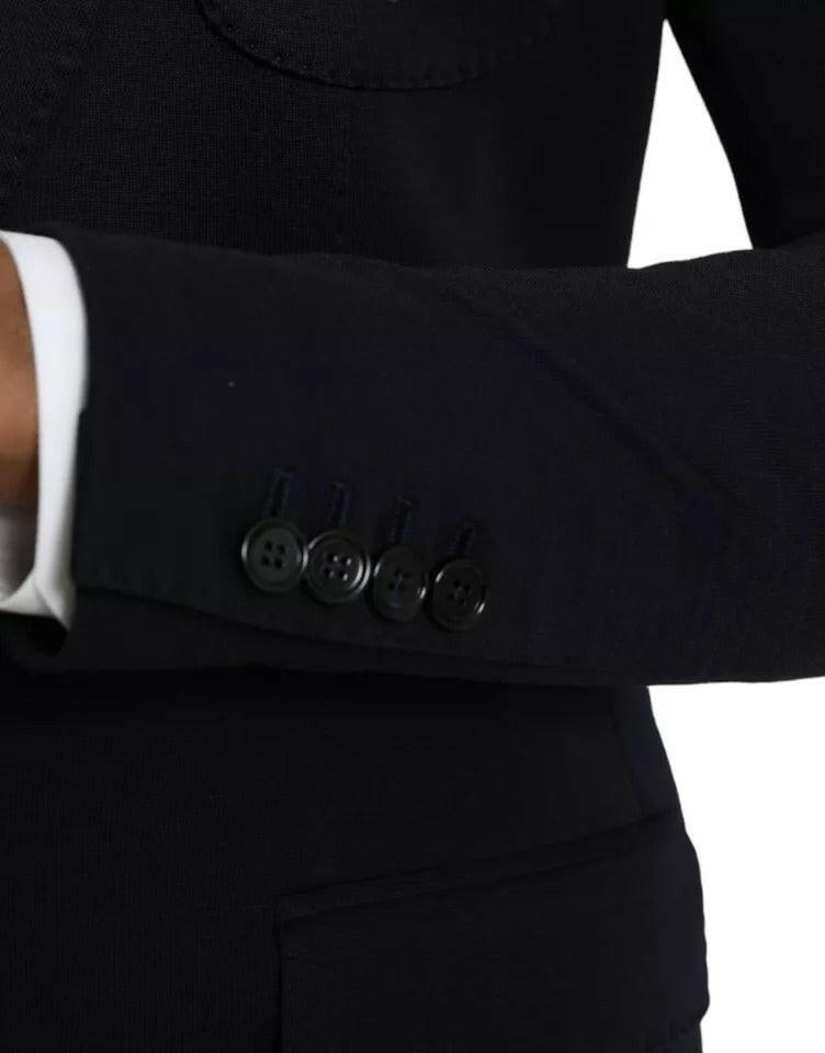 Blazer simple boutonnage en laine bleue Dolce &amp; Gabbana