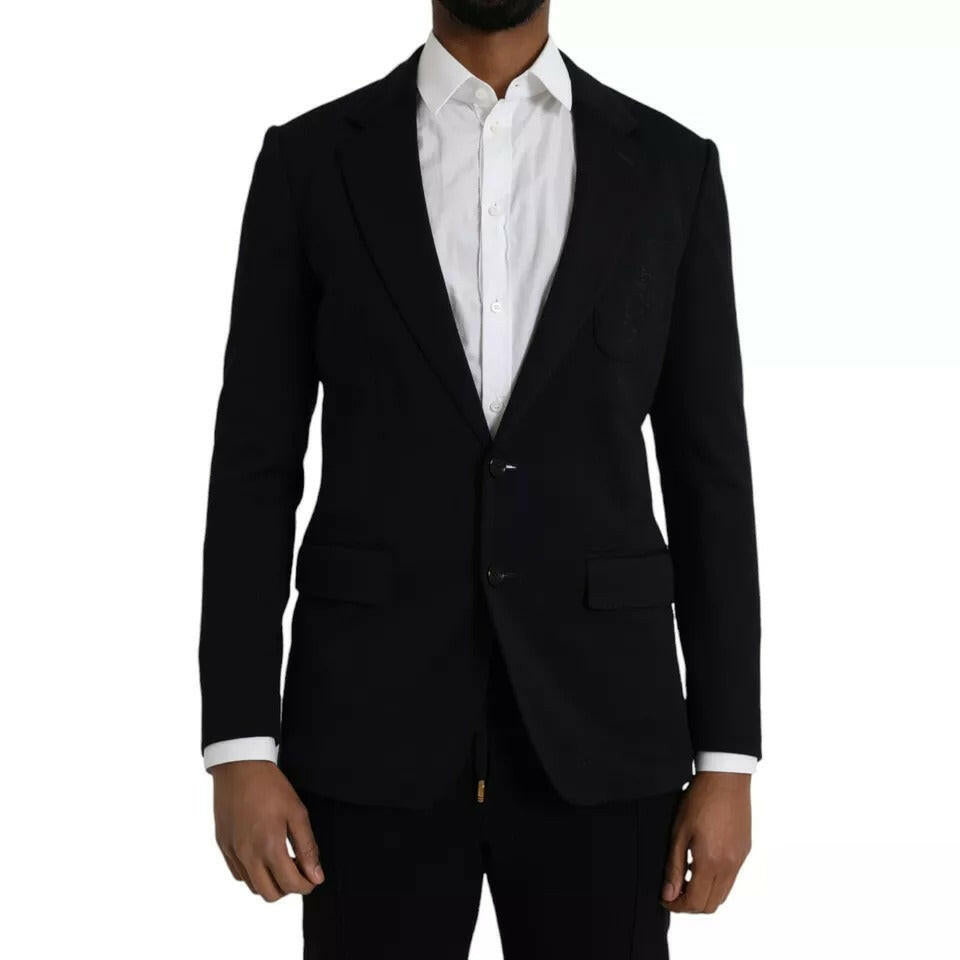 Blazer simple boutonnage en laine bleue Dolce &amp; Gabbana