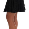 Dolce & Gabbana Black Floral Cutout Lace A-Line Skirt