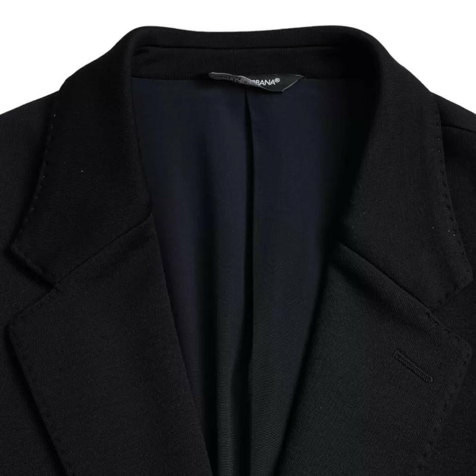 Blazer simple boutonnage en laine bleue Dolce &amp; Gabbana