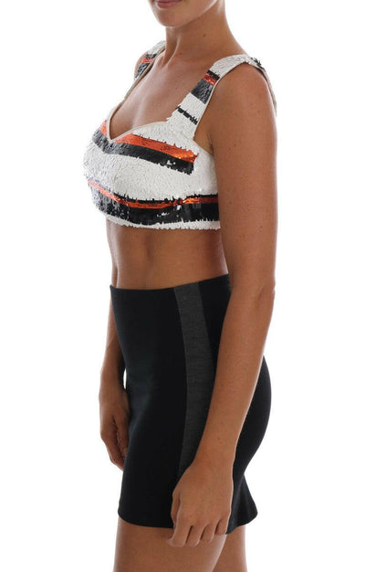 Dolce &amp; Gabbana - Haut bustier à paillettes aux tons vibrants