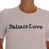 Dolce &amp; Gabbana Weiße Seidenbluse „Italia Is Love“