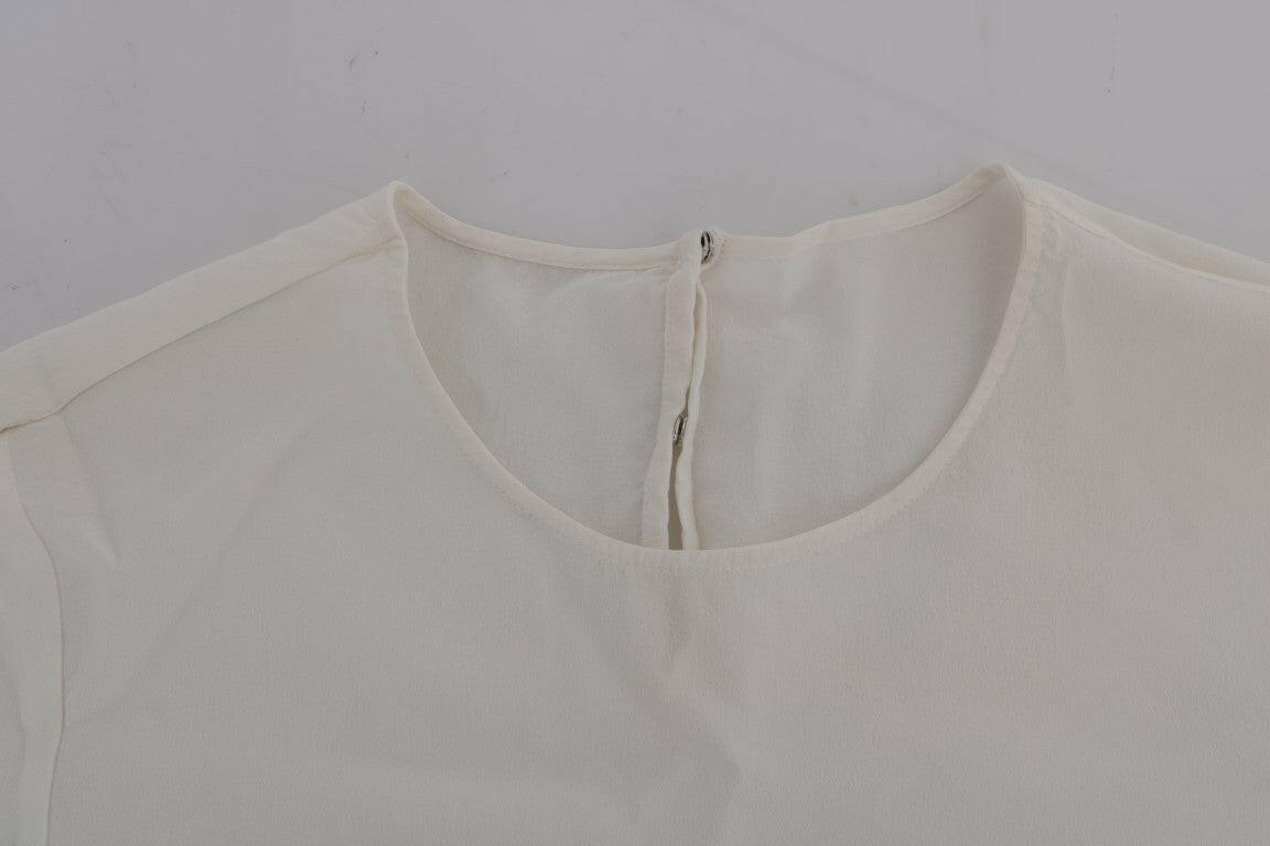 Dolce &amp; Gabbana Weiße Seidenbluse „Italia Is Love“