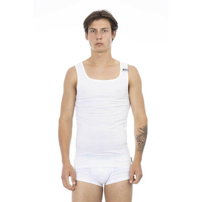Bikkembergs White Cotton Mens Tank Top